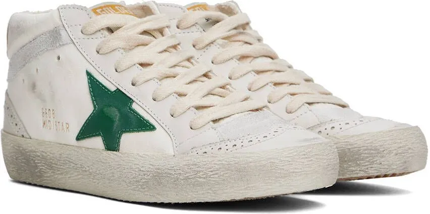 Golden Goose White & Gray Mid Star Sneakers