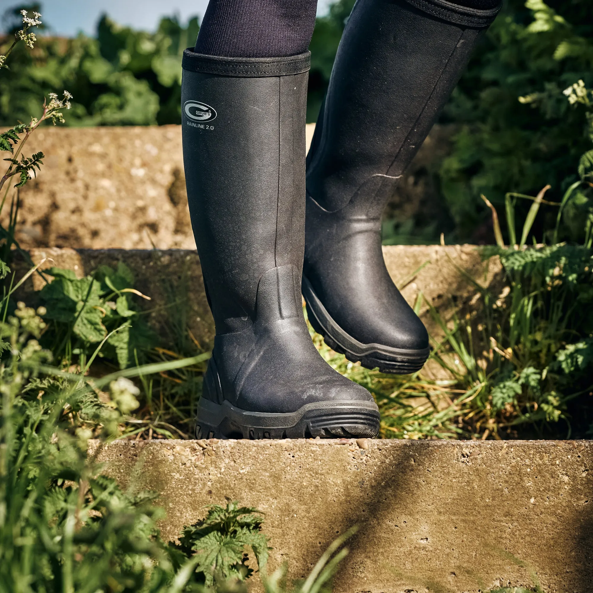 Grubs Boots Rainline Wellies Womens - Black