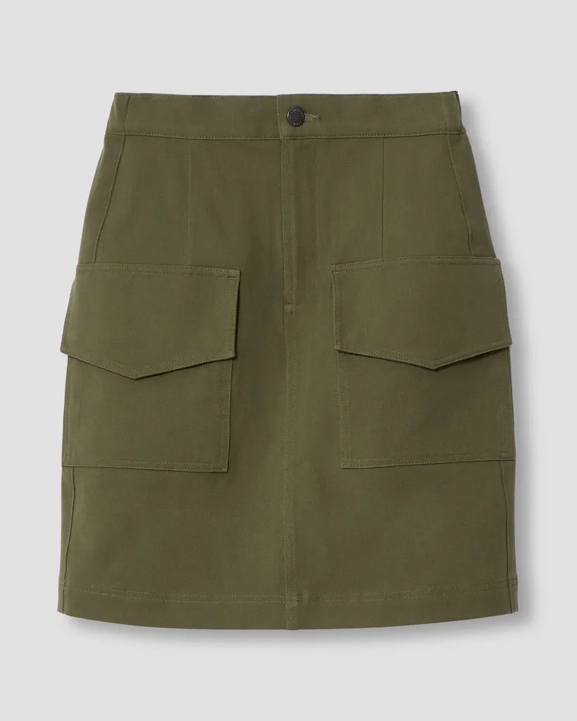 Harper Stretch Cotton Twill Cargo Skirt - Ivy