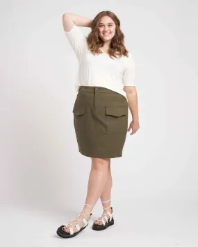 Harper Stretch Cotton Twill Cargo Skirt - Ivy