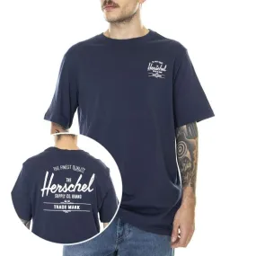 Herschel Mens Classic Logo Peacoat Crew-Neck T-Shirt