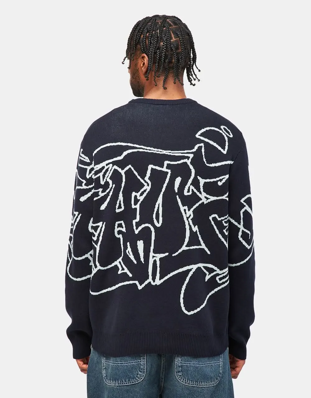 HUF Outlines Crewneck Sweater - Navy