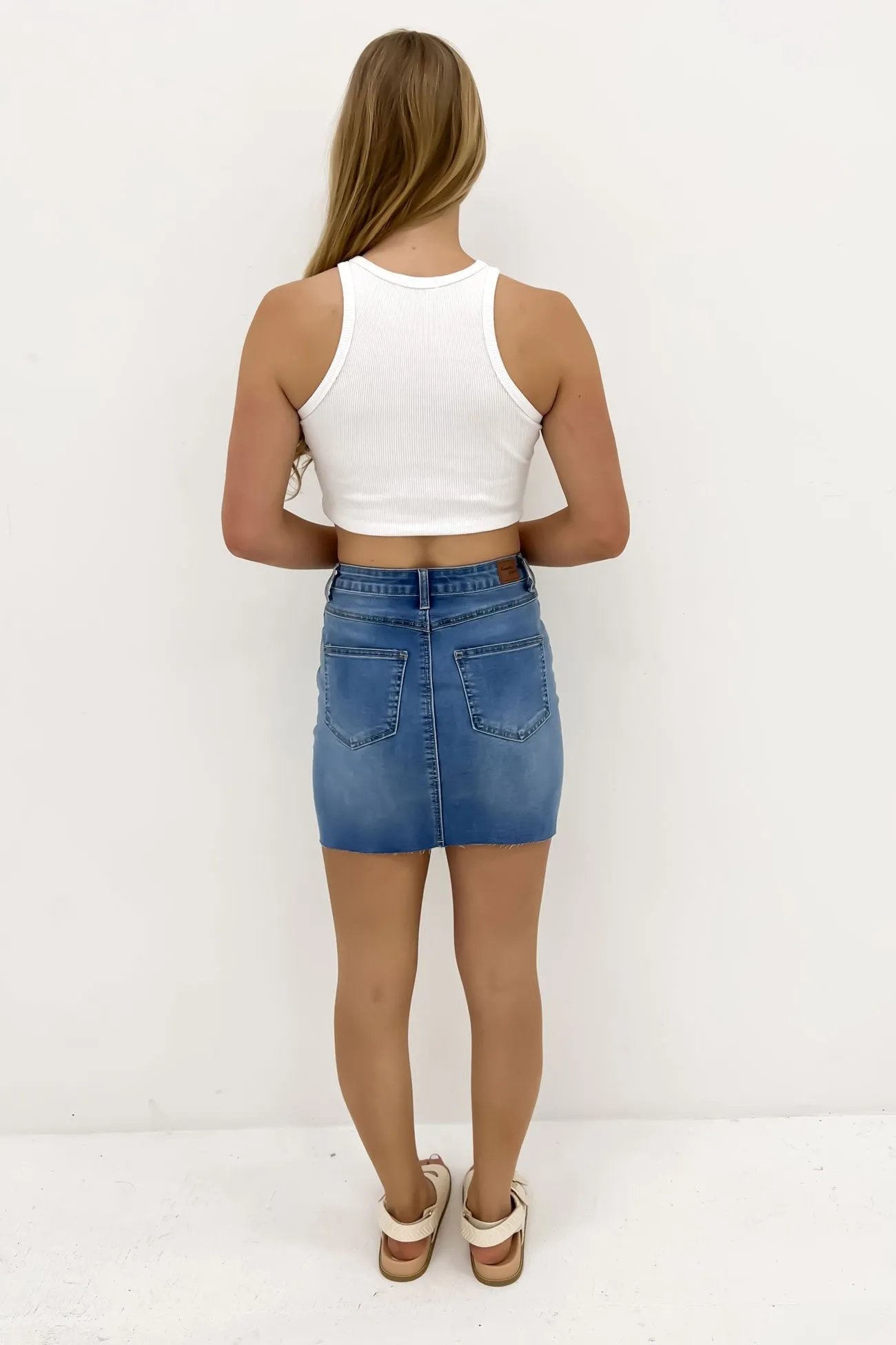 Hunter Denim Mini Skirt Bue