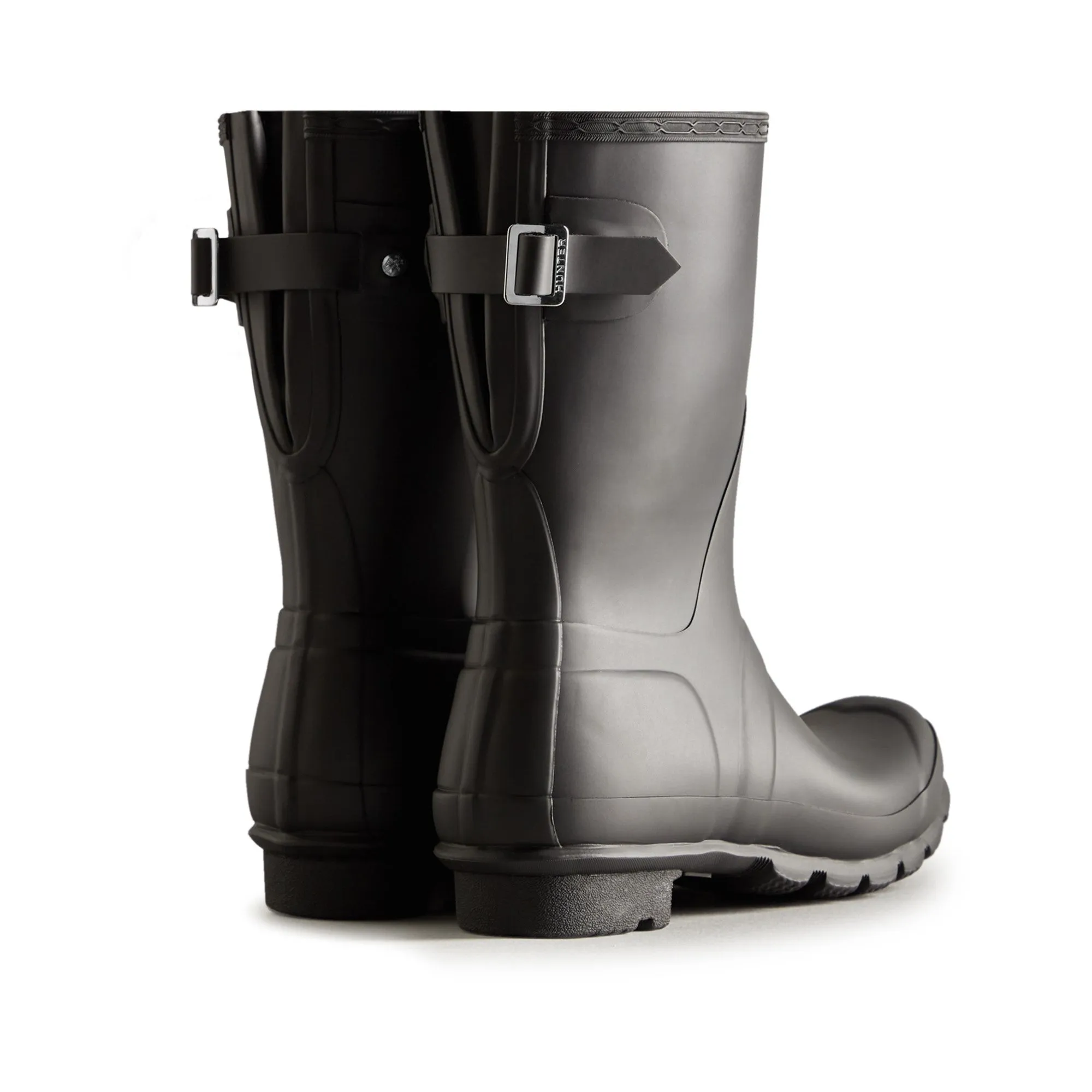 Hunter Short Back Adjustable Womens Wellington Boots - Black