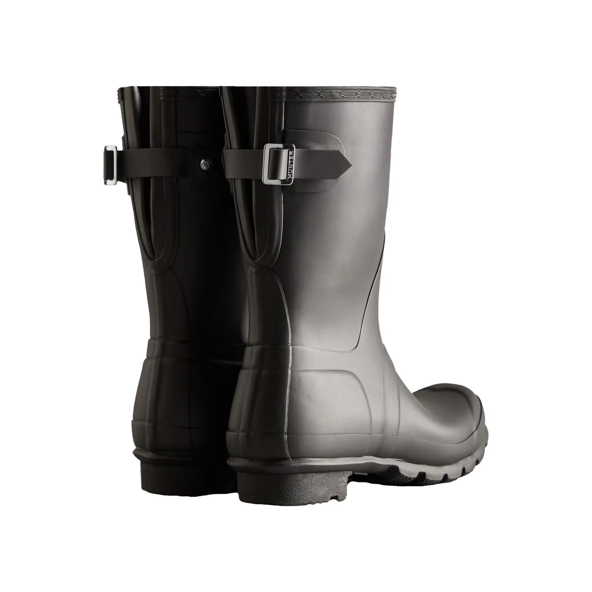 Hunter Short Back Adjustable Womens Wellington Boots - Black