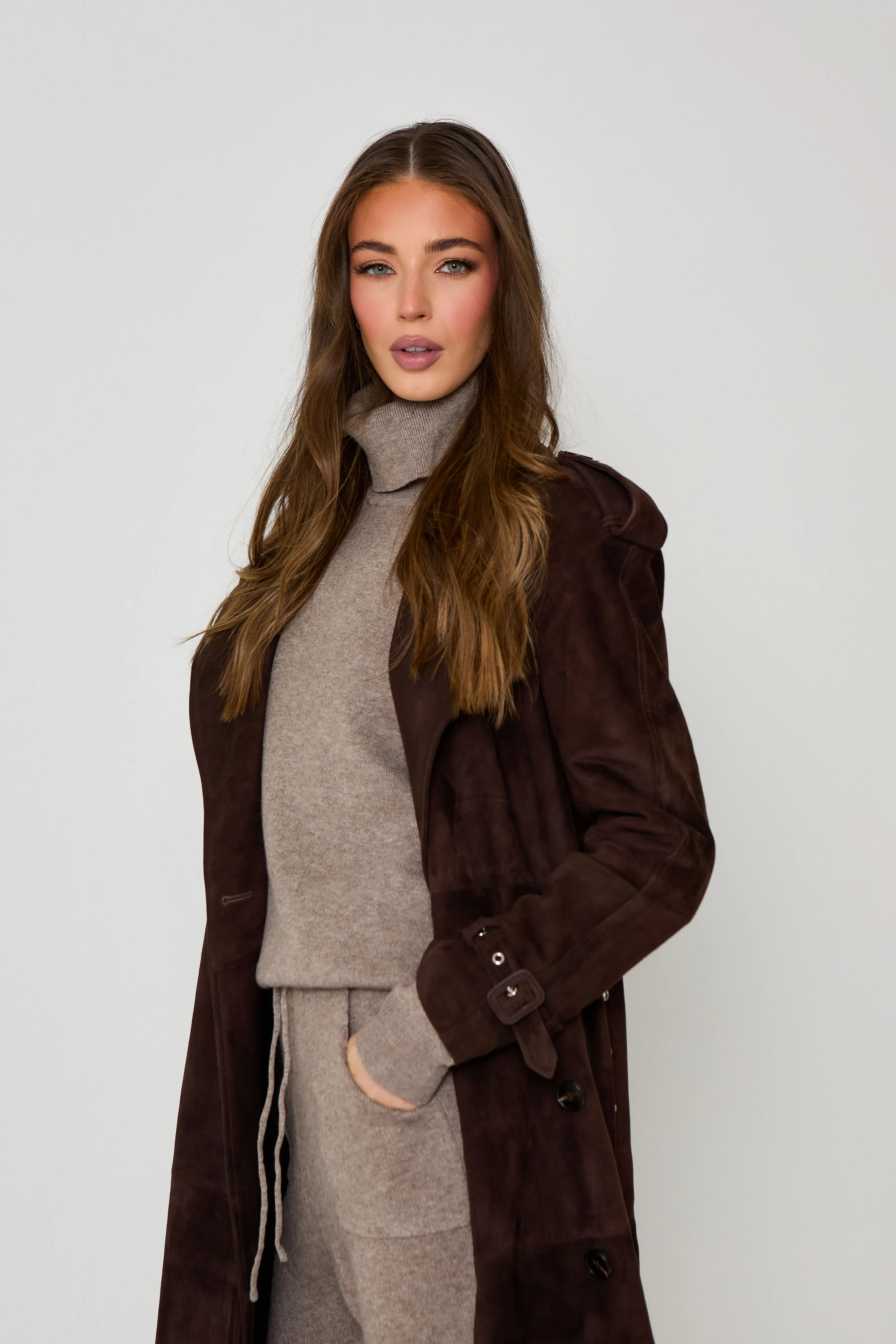 Kendall Suede Trench Coat