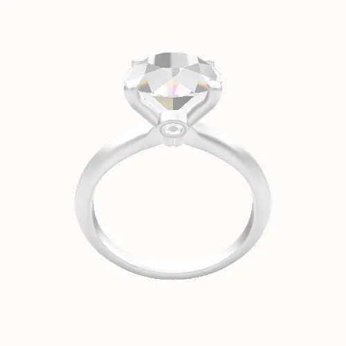 Knife Edge Engagement Ring With Accent Diamond Head