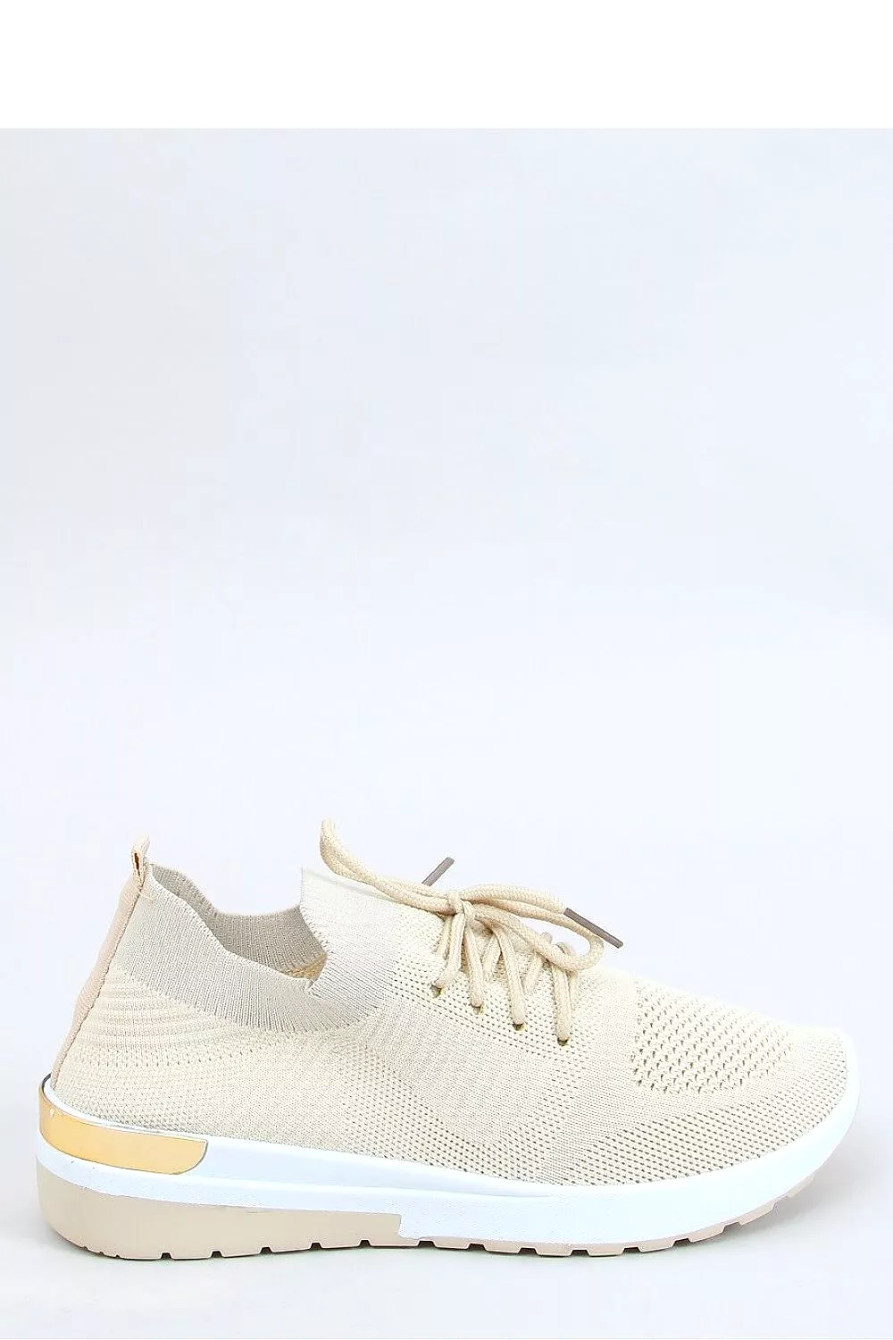 Lace-Up Sport Shoes Beige