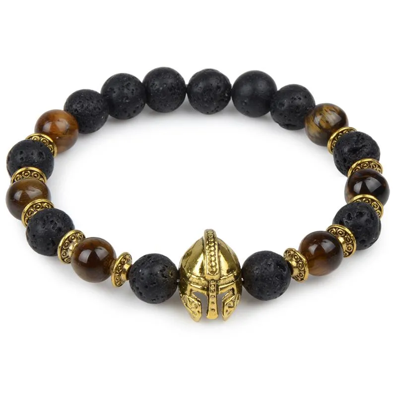 Lava Owl Leopard Lion Animal Head Buddha Beads Natural Stone Bracelet