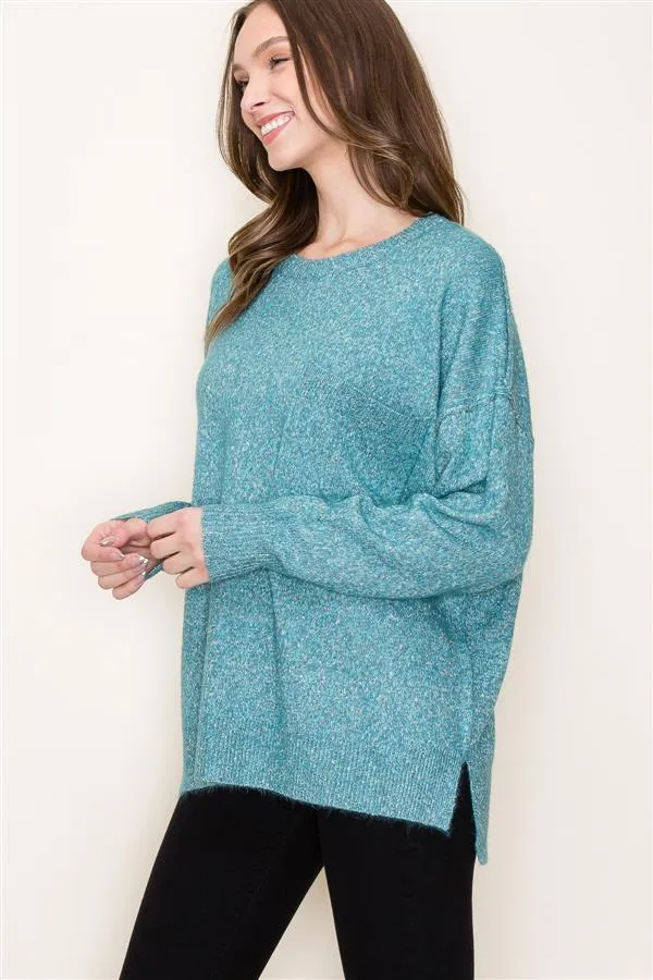 LOOSE FIT SPECKLED KNIT SWEATER