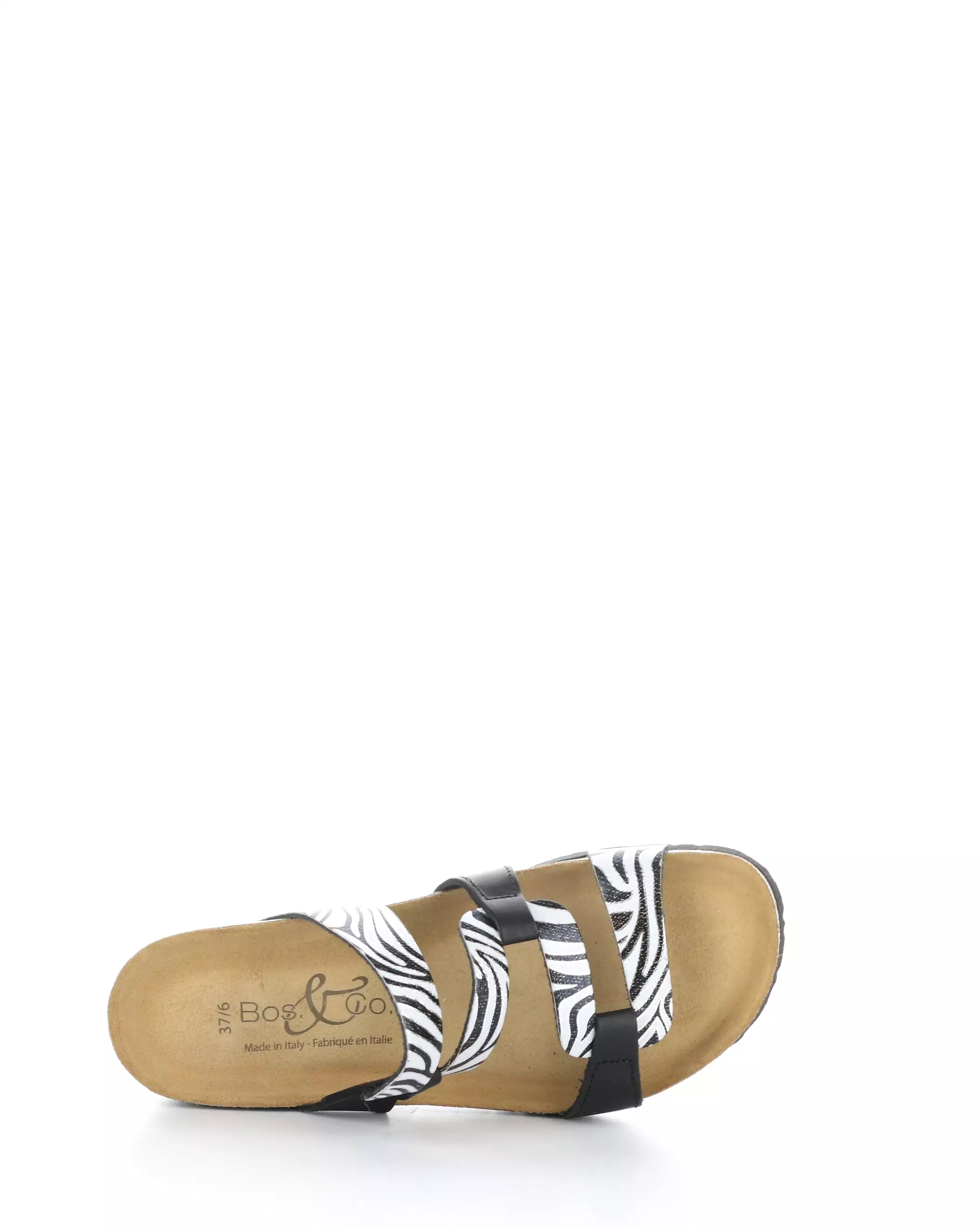 LUZZI BLACK/ZEBRA Slip-on Sandals