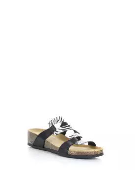 LUZZI BLACK/ZEBRA Slip-on Sandals