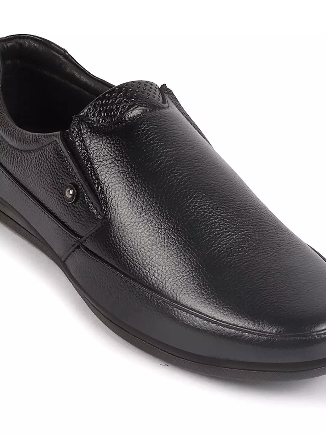 Men Black Formal Office Genuine Leather Slip On Shoes