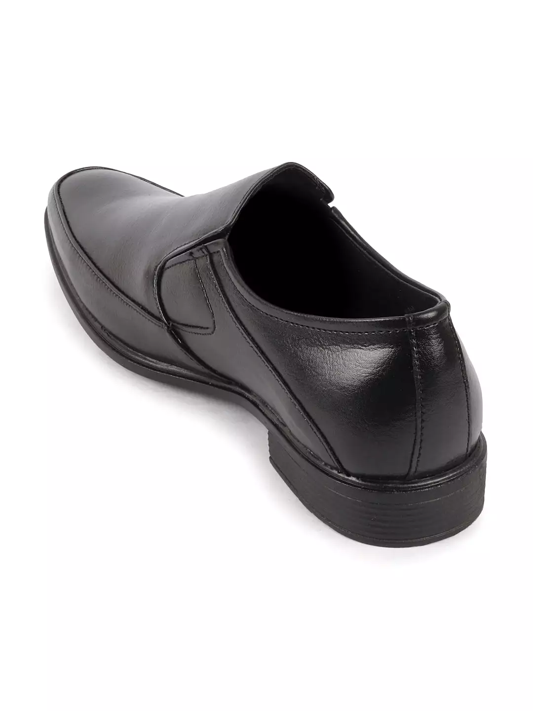 Men Black Genuine Leather Formal Office Slip On Shoes