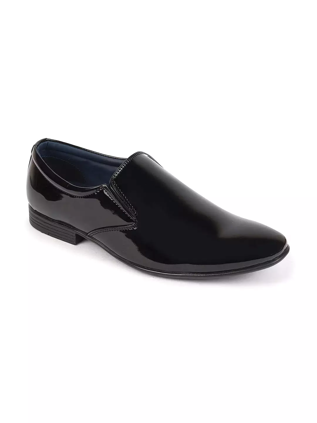 Men Black Patent Leather Party Formal Office Slip On Shoes