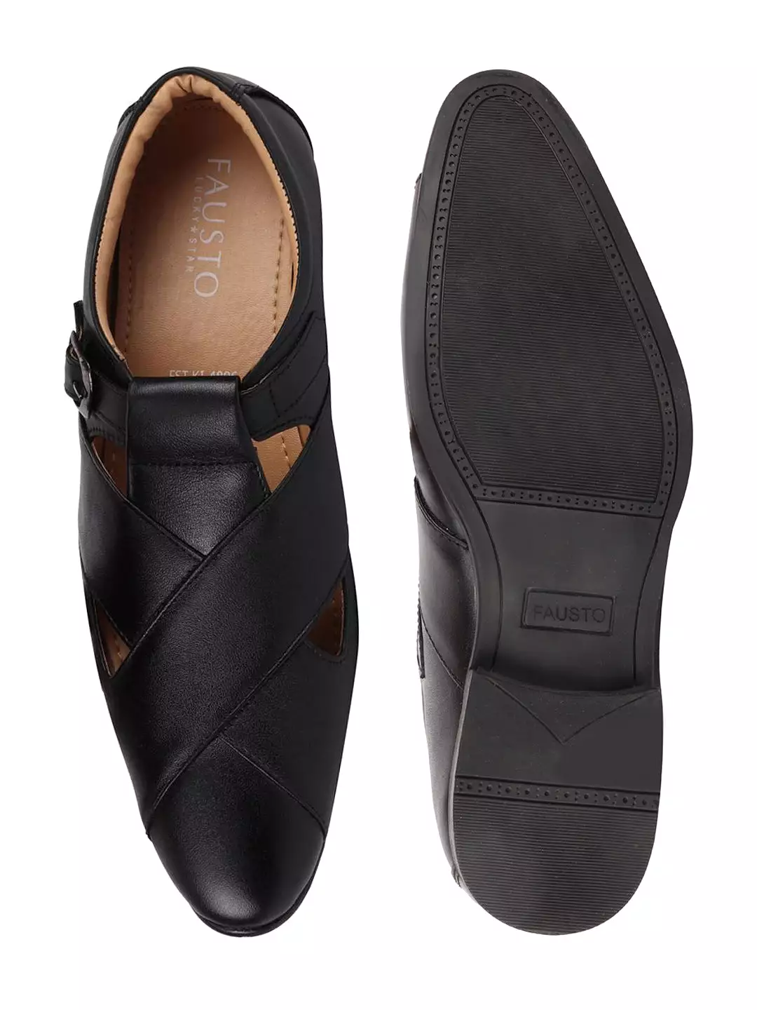 Men Black Peshawari Leather Sandals