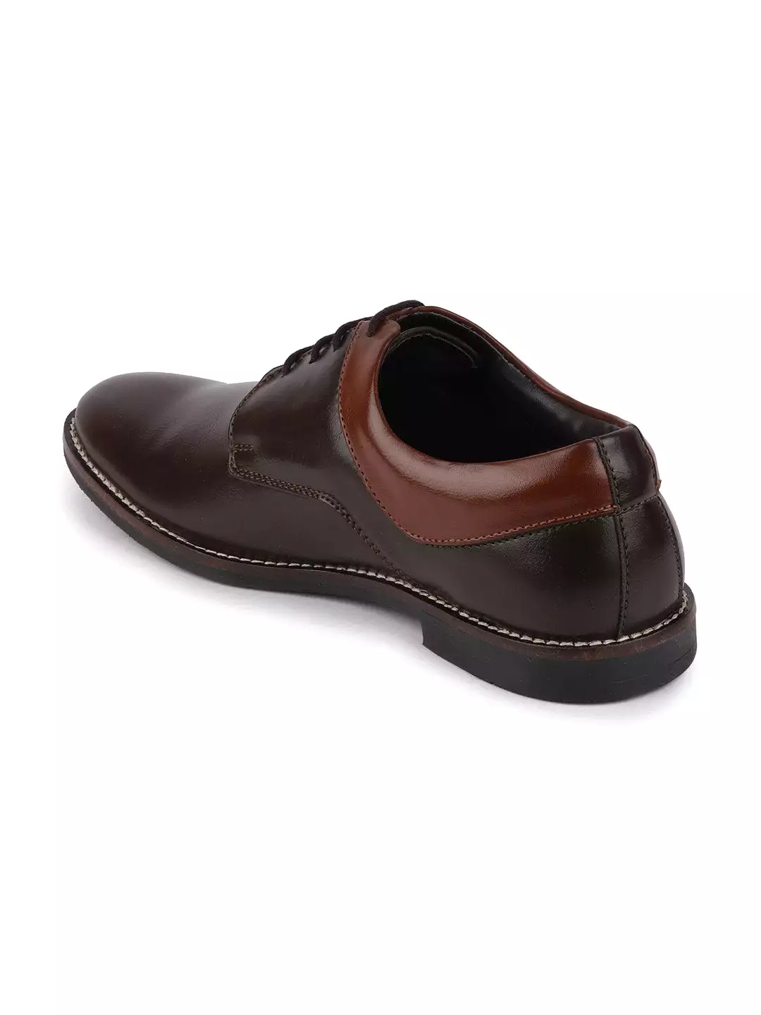 Men Brown Formal Lace-Up Oxford Shoes