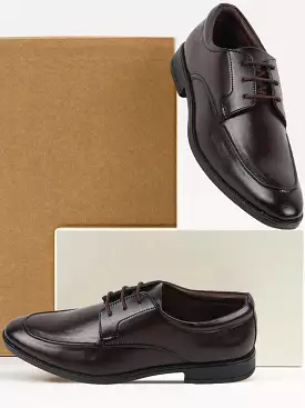 Men Brown Formal Office Comfort Lace-Up Derby Shoes