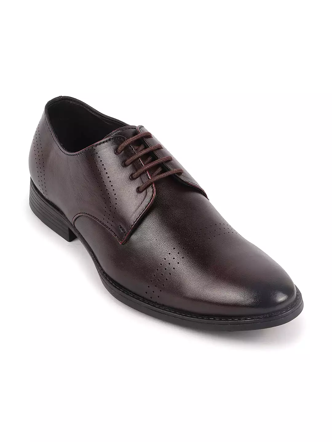 Men Brown Party Formal Office Genuine Leather Lace Up Shoes