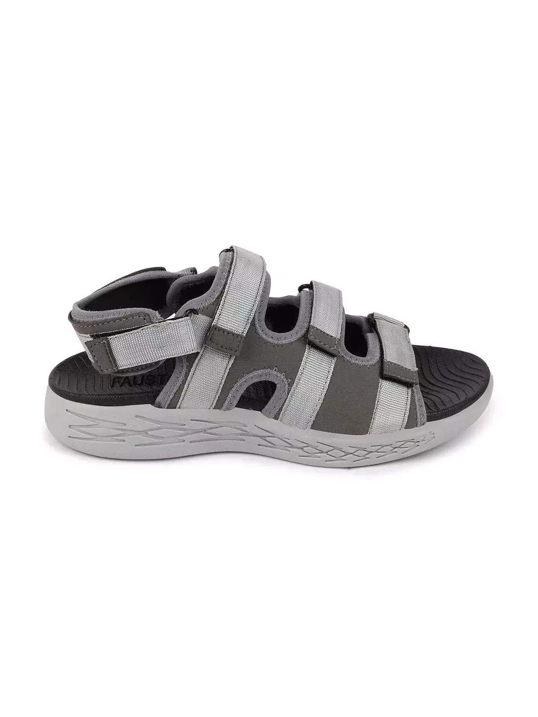 Men Grey Multi Strap Phylon Sole Sandals & Floaters