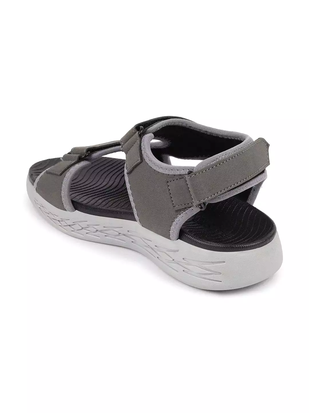 Men Grey Outdoor Sports Adjustable Phylon Sole Flexi Sandals & Floaters