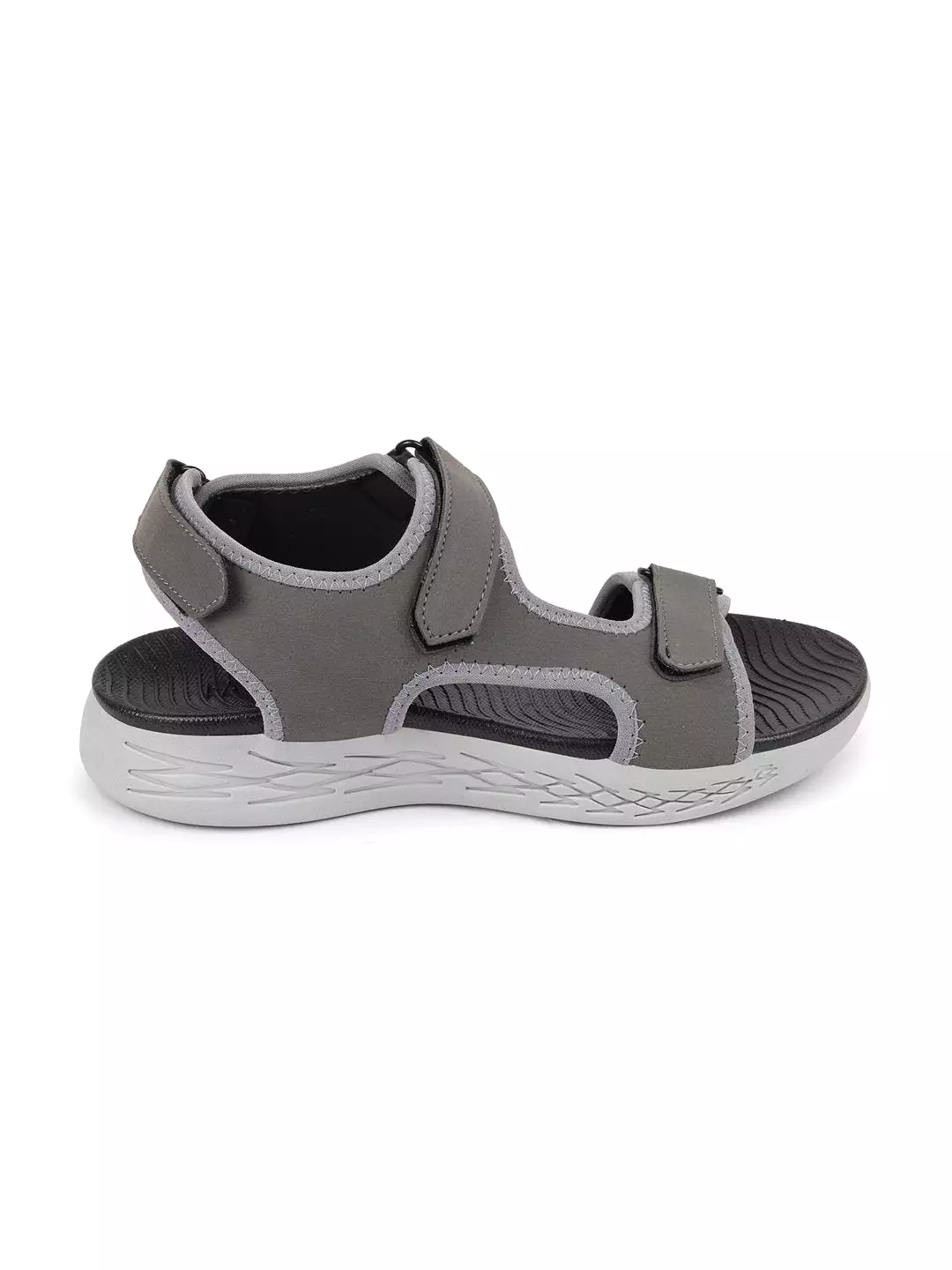 Men Grey Outdoor Sports Adjustable Phylon Sole Flexi Sandals & Floaters