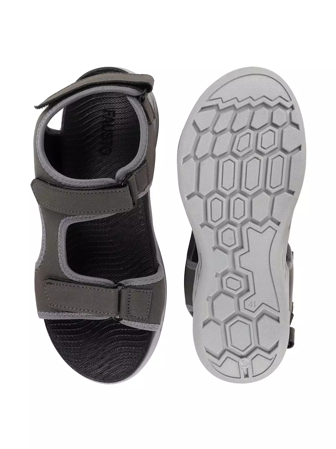 Men Grey Outdoor Sports Adjustable Phylon Sole Flexi Sandals & Floaters