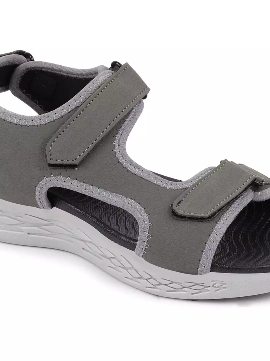 Men Grey Outdoor Sports Adjustable Phylon Sole Flexi Sandals & Floaters