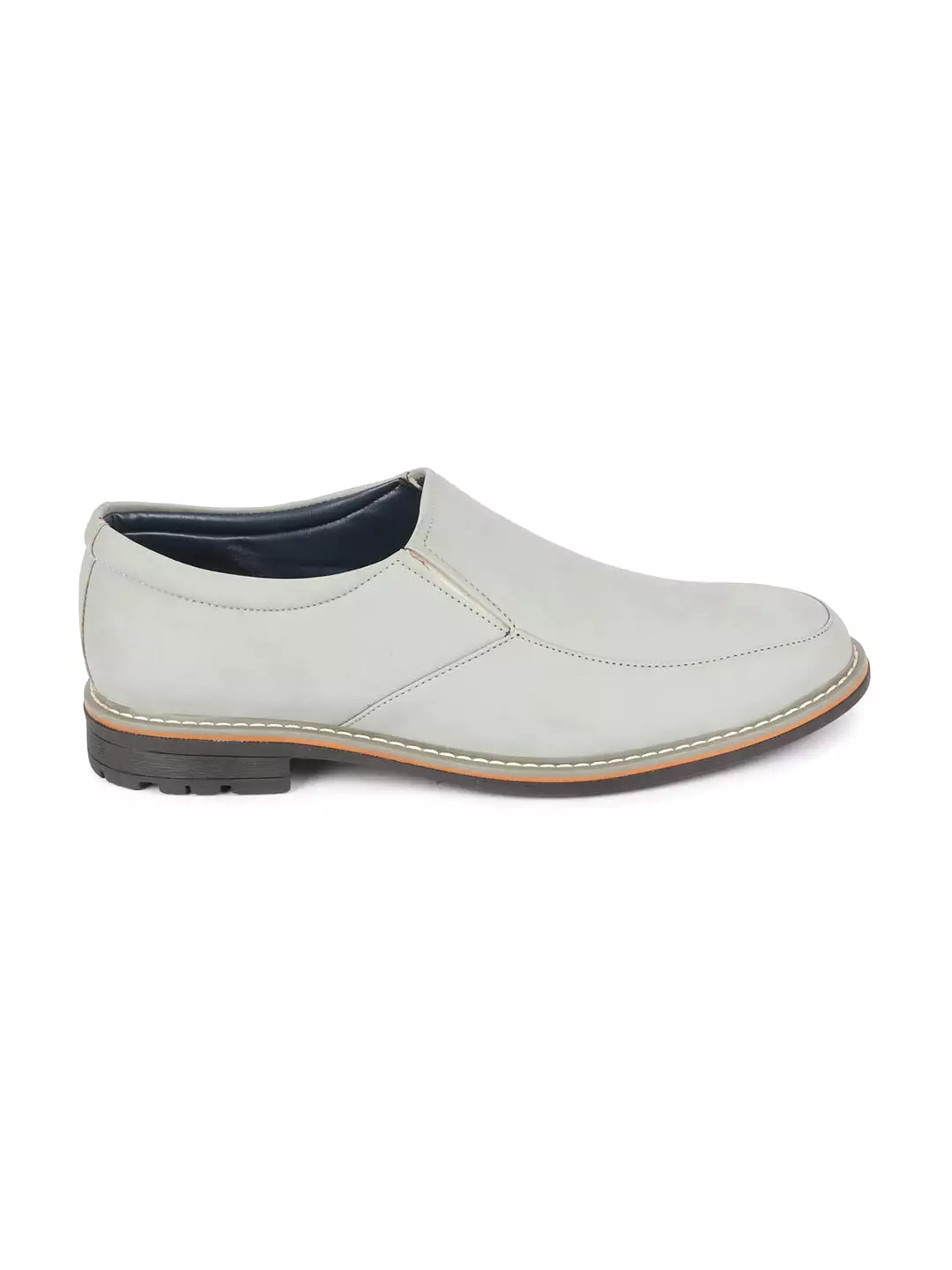 Men Sky Blue Formal Office Comfort Design Broad Feet TPR Welted Sole Slip On Shoes