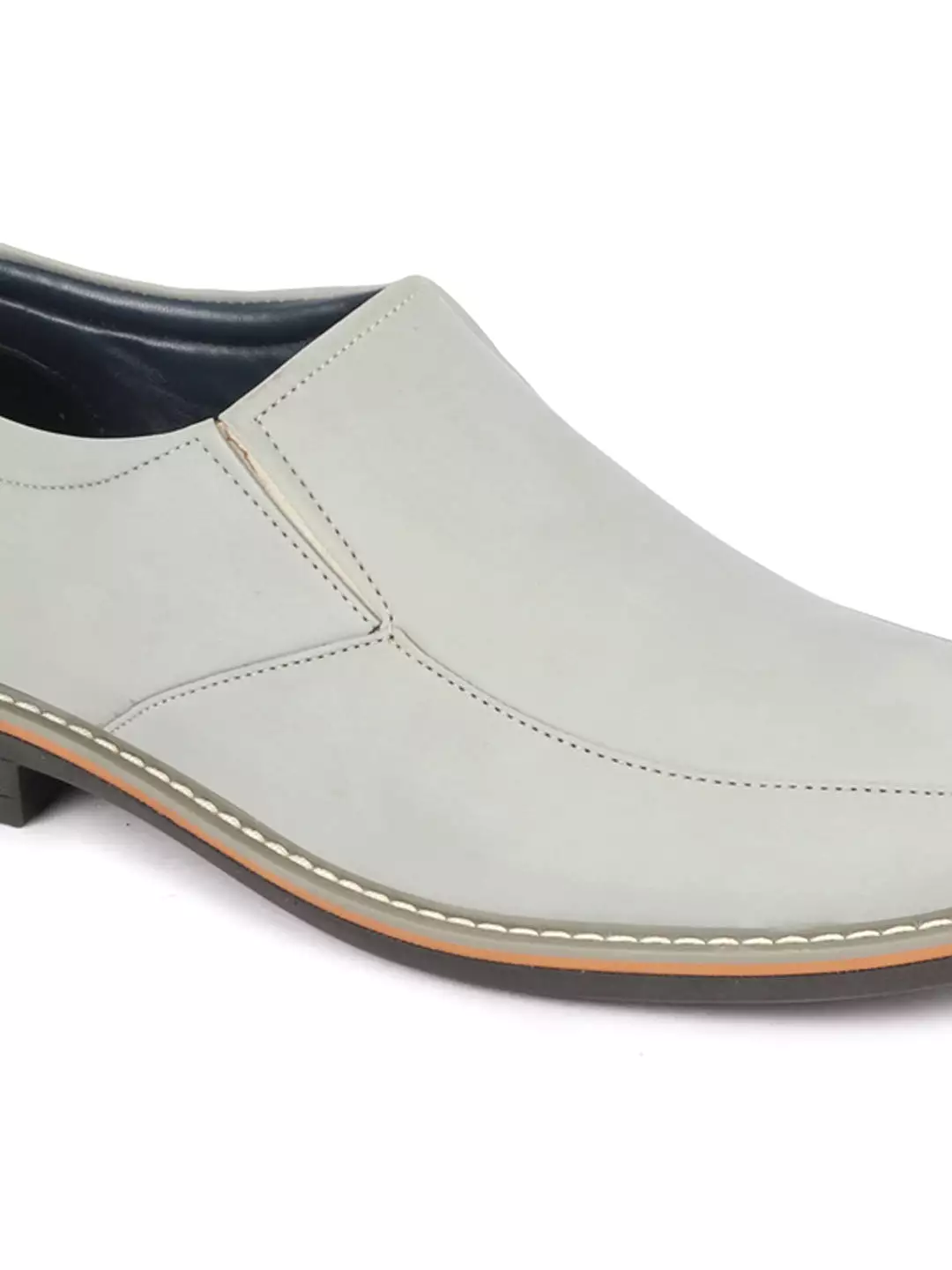 Men Sky Blue Formal Office Comfort Design Broad Feet TPR Welted Sole Slip On Shoes