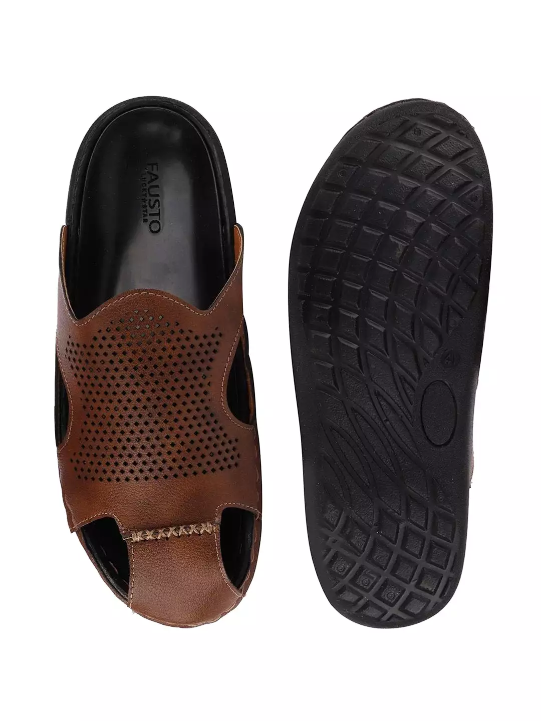 Men Tan Casual Slip-On Fishermen Sandals