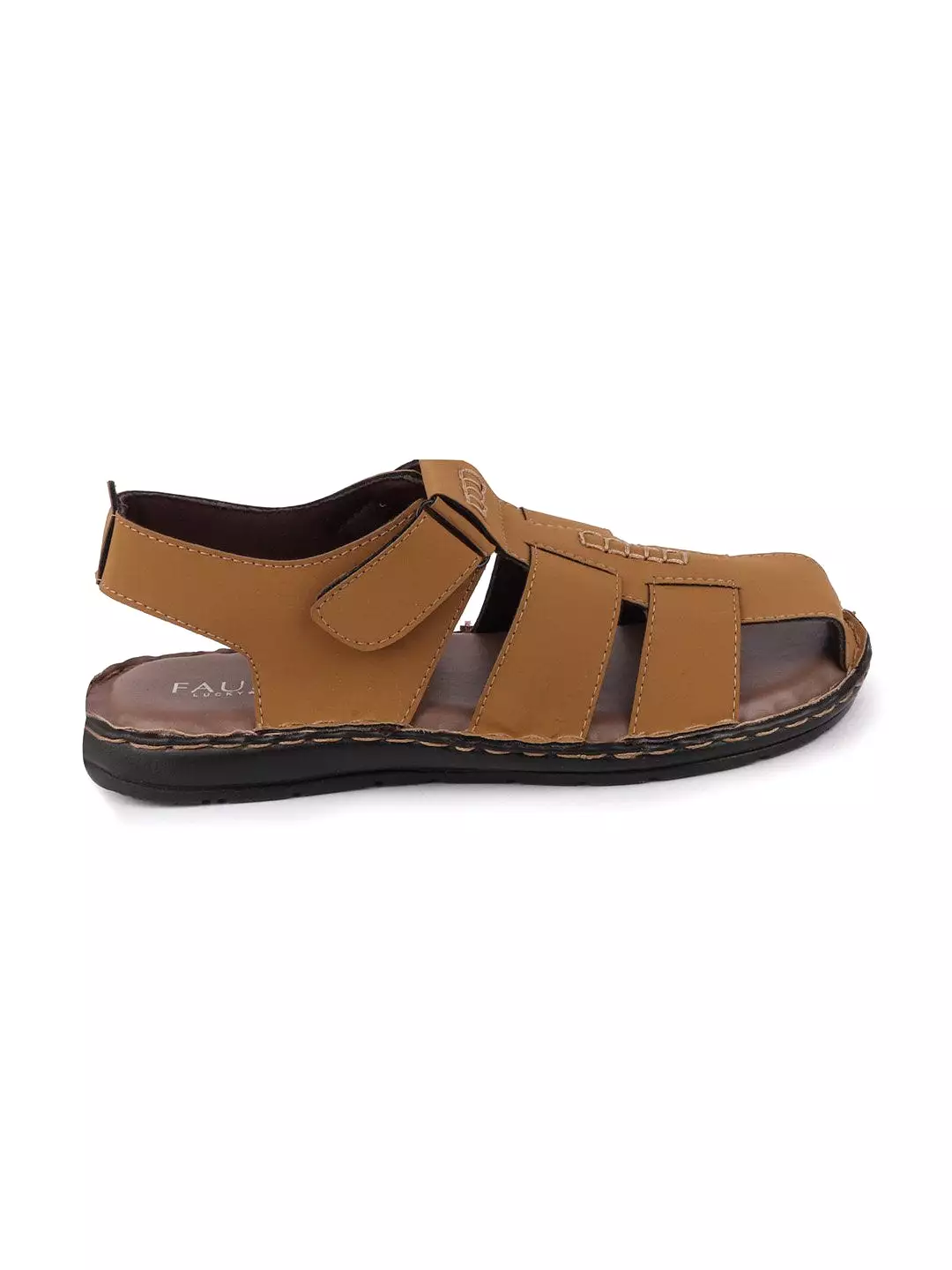 Men Tan Casual Speed Laces Fishermen Sandals