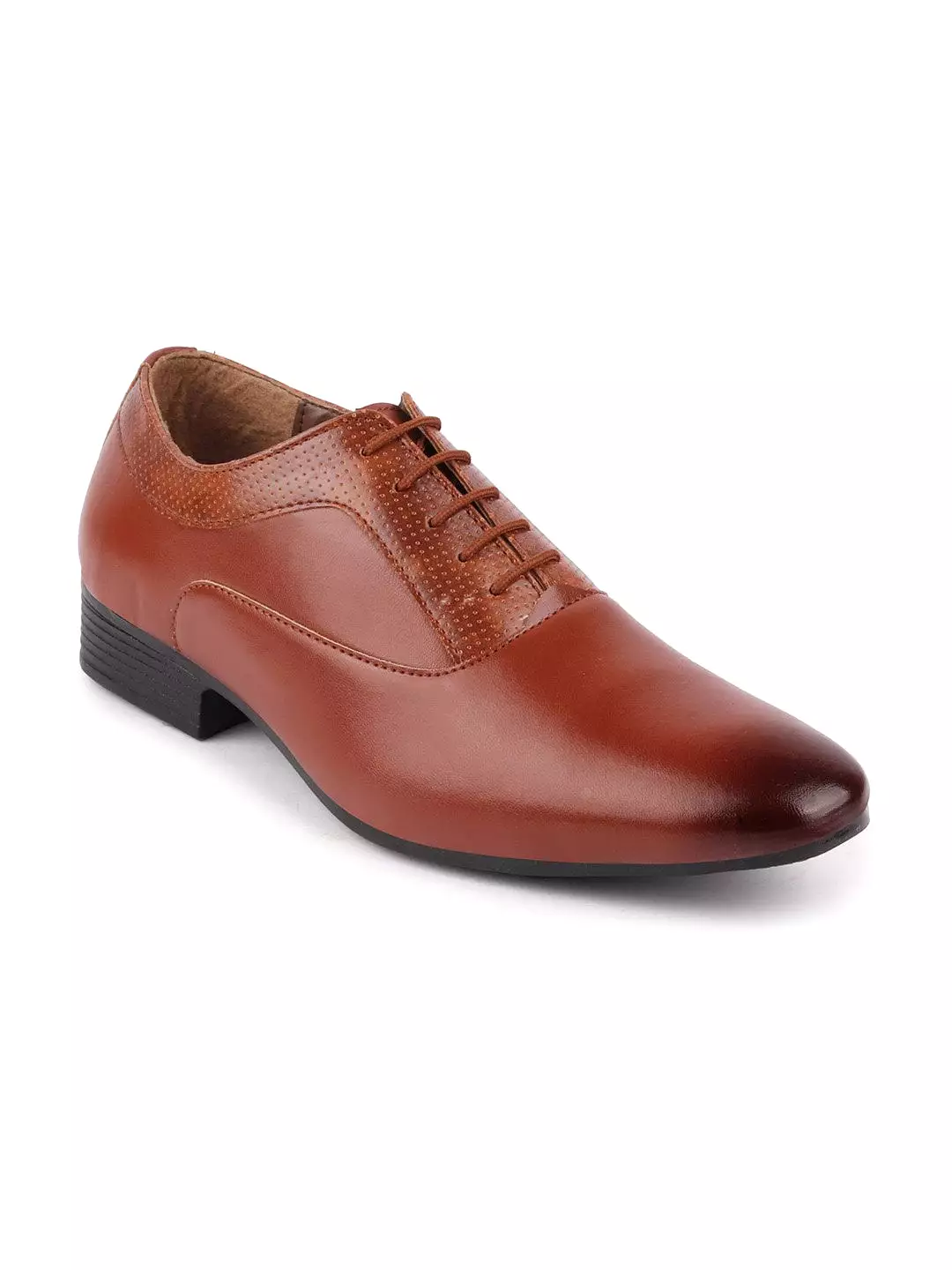 Men Tan Formal Lace-Up Oxford Shoes