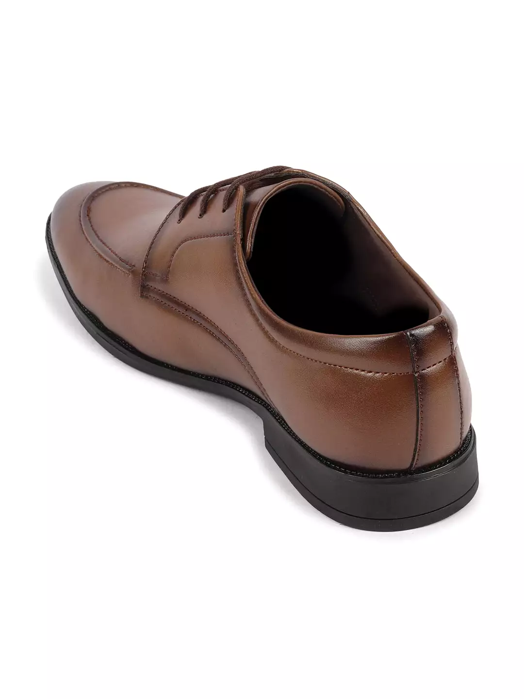 Men Tan Formal Office Comfort Lace-Up Derby Shoes