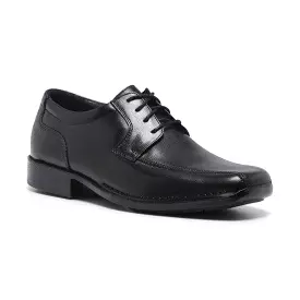 Mens Hush Puppies Power Extra Wide Leather Work Black Lace Up Dress Shoes