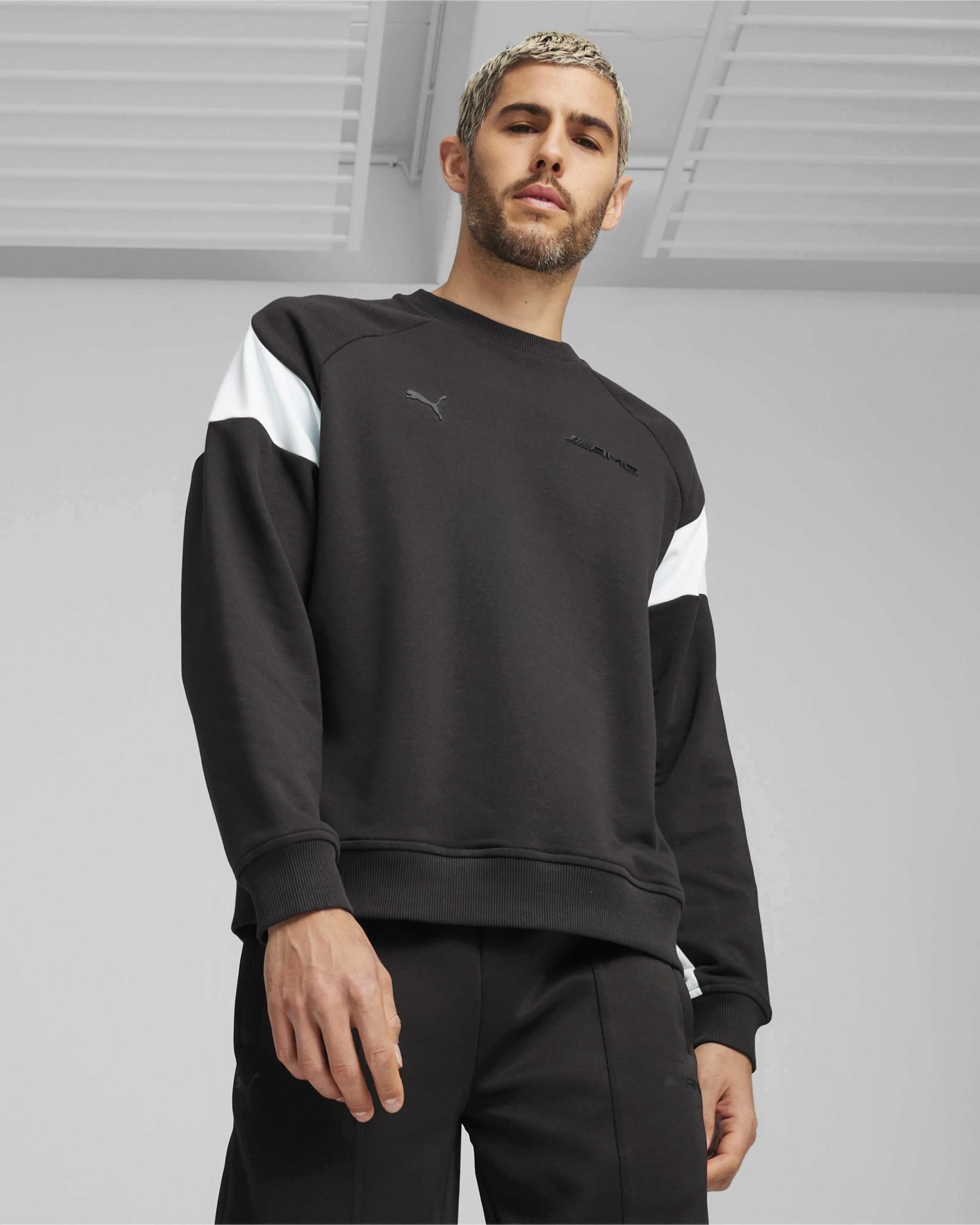 Mens Puma AMG Crew Sweater Black