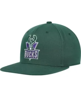 Mitchell & Ness Men's NBA Hunter Milwaukee Bucks Hardwood Classics MVP Team Ground 2.0 Fitted Hat