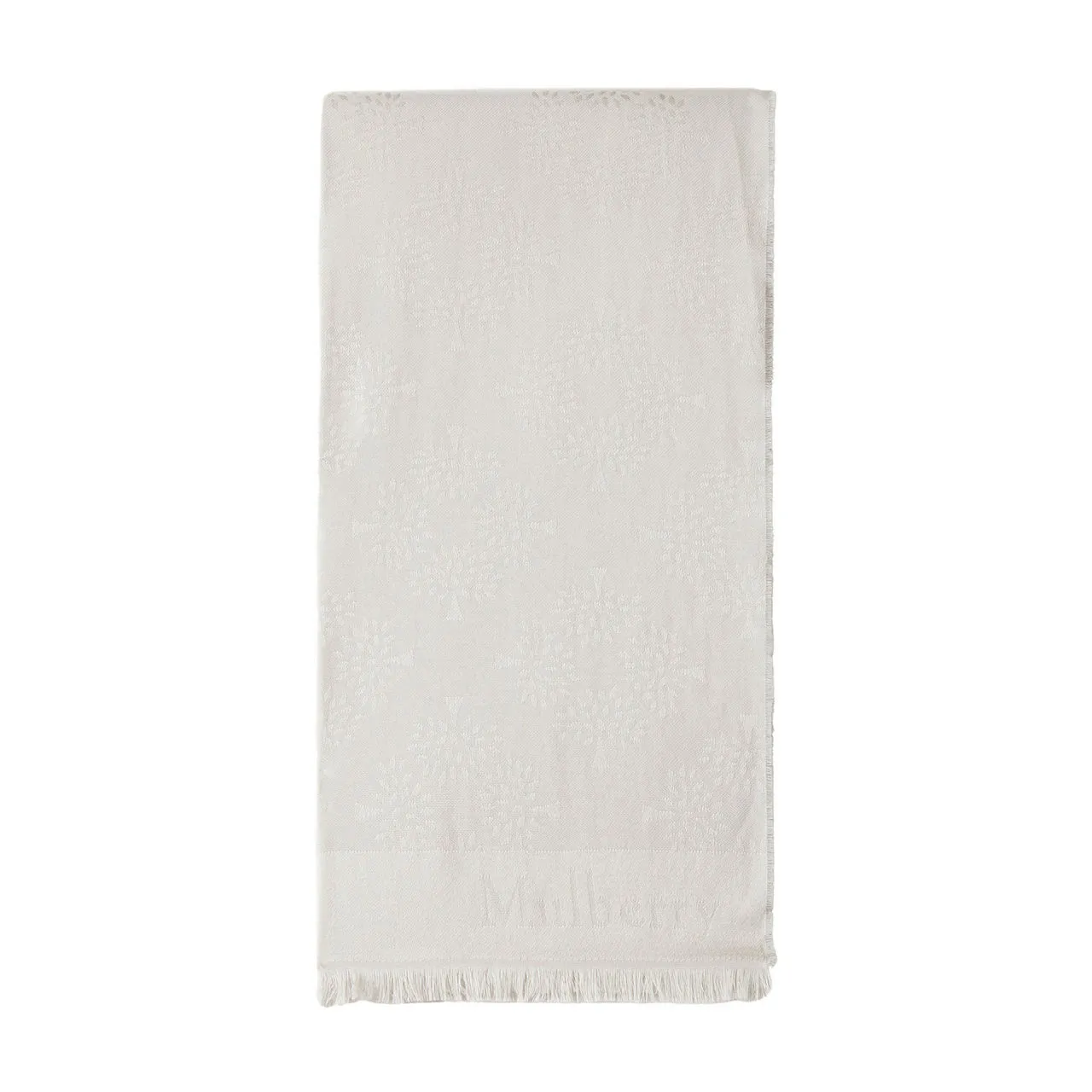 MULBERRY Logo Tree Fringed Scarf - Black