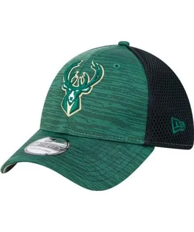 New Era Men's NBA Hunter Milwaukee Bucks Active Tech Neo Flex 39THIRTY Flex Hat