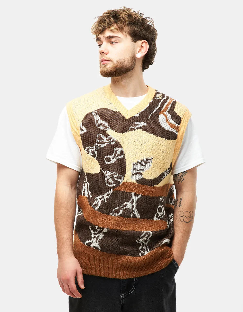 Nike SB Snake Sweater Vest - Celestial Gold/Light British Tan