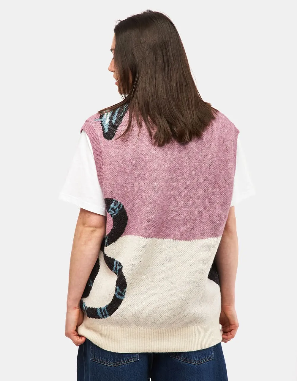 Nike SB Snake Sweater Vest - Plum Dust/Light Orewood Brown/Black