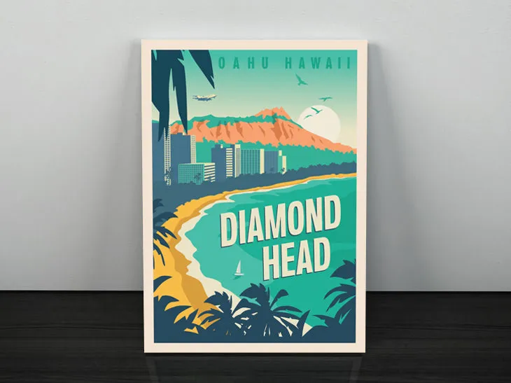 Oahu's Diamond Head 12 x 18 Poster