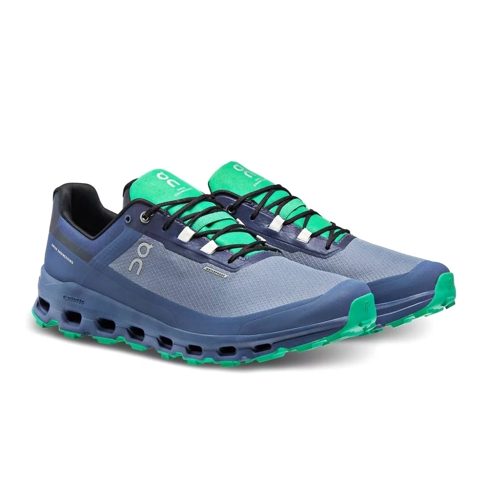 On Men's Cloudvista Waterproof Trail Running Shoes - Metal/Denim