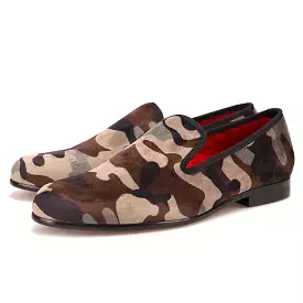 OneDrop Handmade Supreme Camouflage Men Velvet Dress Shoes Party Wedding Prom Loafers