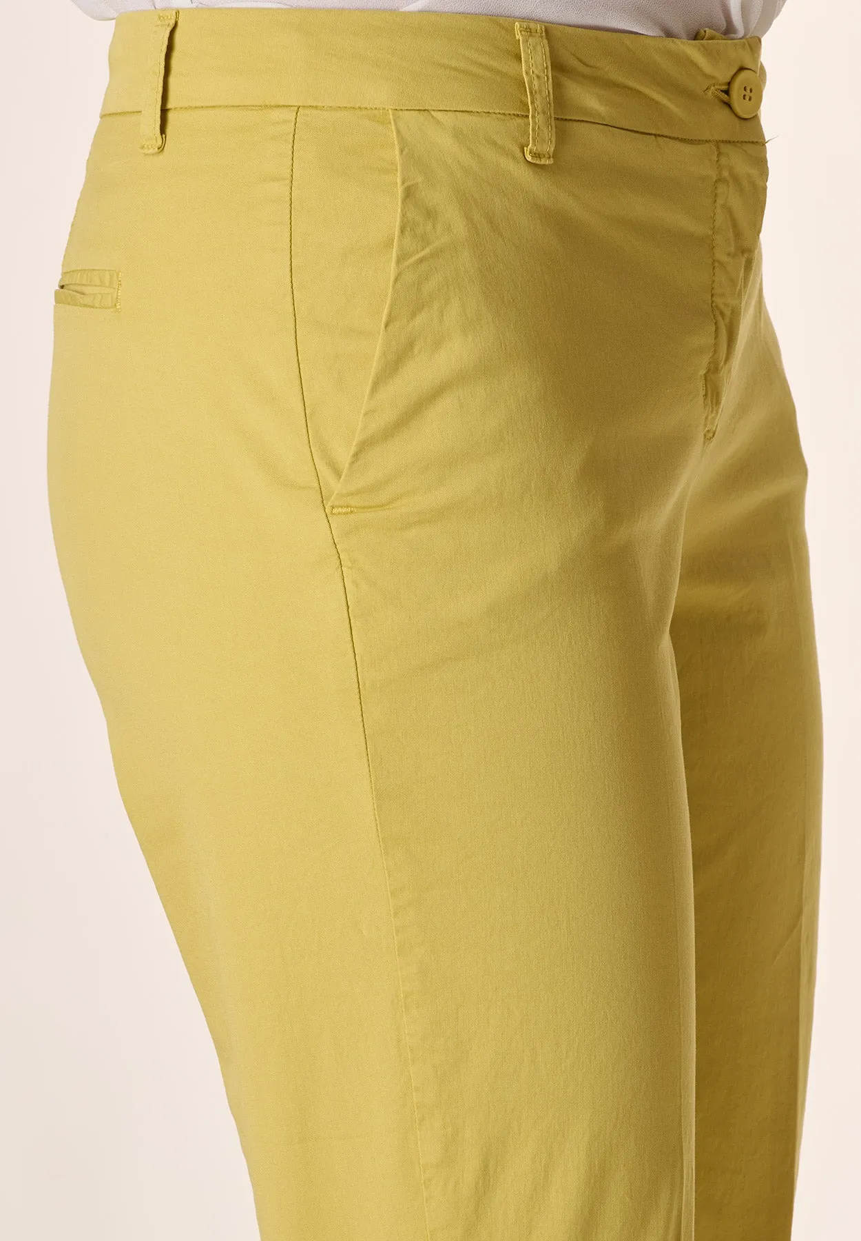 Pantalone chinos giallo cotone stretch