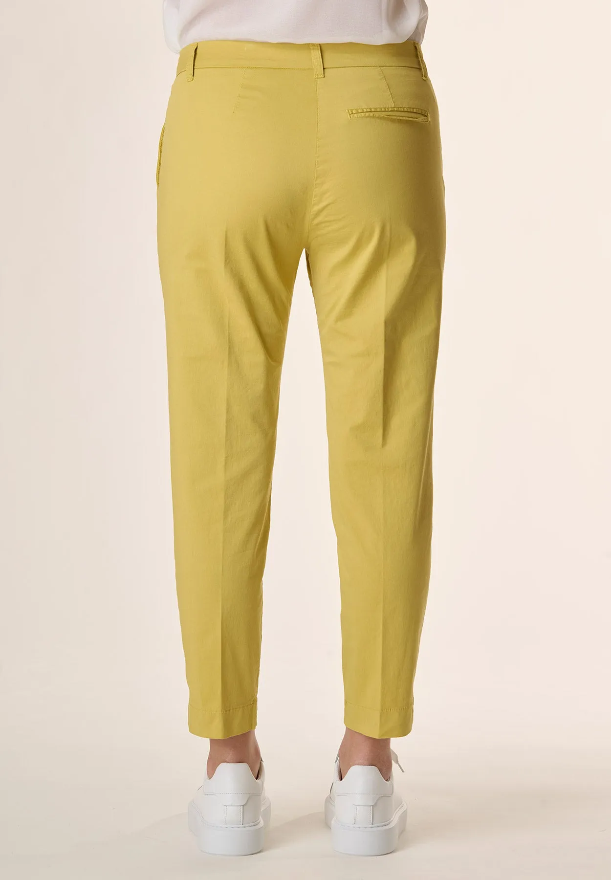 Pantalone chinos giallo cotone stretch