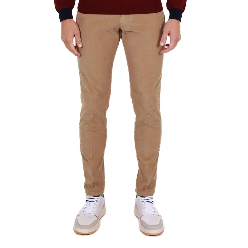 PANTALONE UOMO CHINOS IN VELLUTO, BEIGE