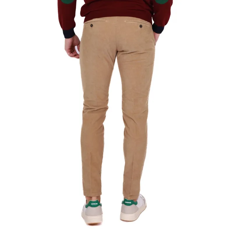 PANTALONE UOMO CHINOS IN VELLUTO, BEIGE