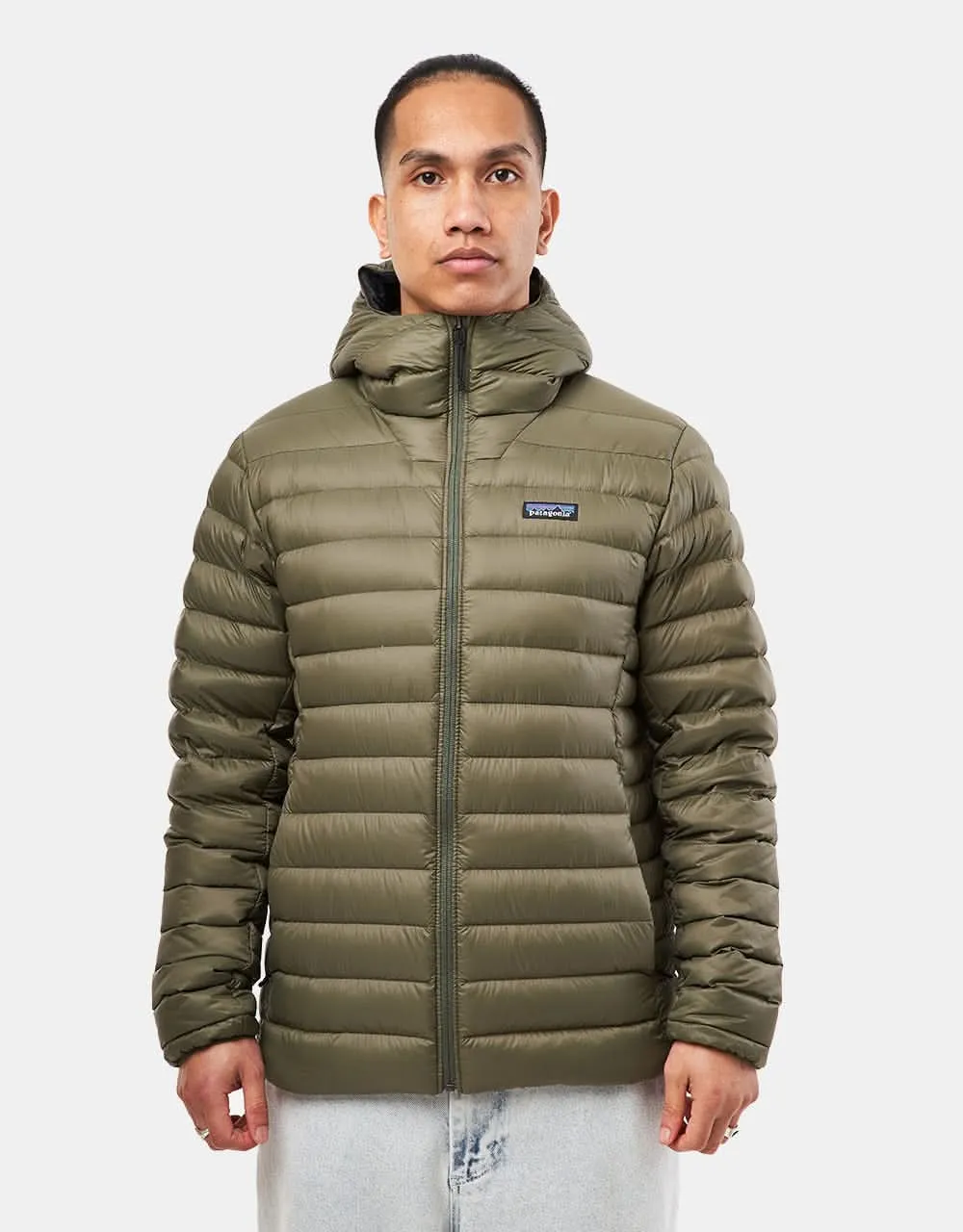 Patagonia Down Sweater Hooded Jacket - Basin Green