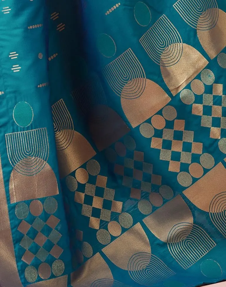 Peacock Blue Silk Woven Sarees